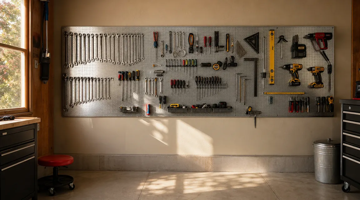 How to Organize Garage Tools with a Pegboard System